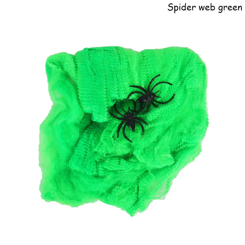 Halloween Decorations Artificial Spider Web Stretchy Cobweb Scary Party Halloween Decoration for Bar Haunted House Scene Props Lootquake LLC