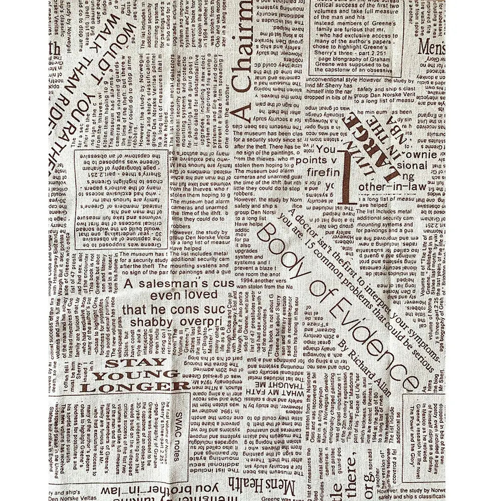 Newspaper Printed Fabric Quilting Cloth Cotton Linen For DIY Sewing Tablecloth Cushion Placemat Storage Bag Handicraft Materials Lootquake LLC