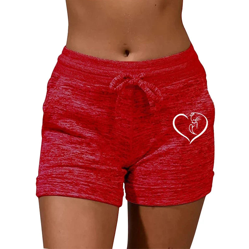 SunnyStride Women's High-Waist Sport Shorts THRIXINE