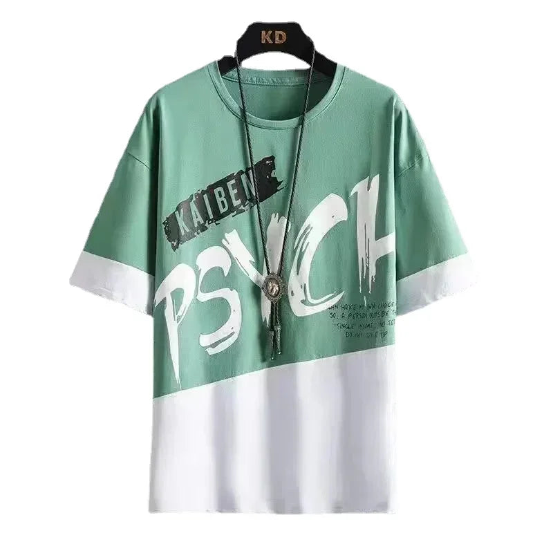 Men Casual T Shirt Letter Printed T-Shirt Hip Hop Y2K Streetwear Fashion Sport Gym Summer Washed Tops Men Clothing Trends 반팔 남자 Lootquake LLC