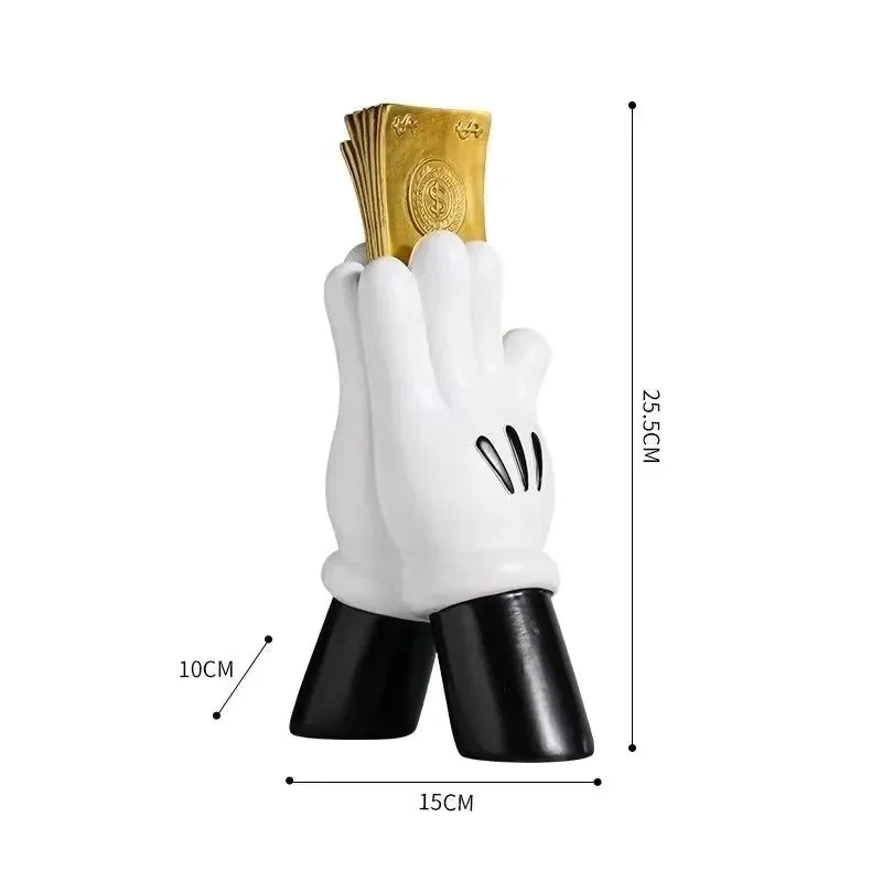 Aesthetic Hand Figurines Worship Money Creative Resin Sculpture Art Hand Statue Luxury Livingroom Decoration Desk Accessories Lootquake LLC