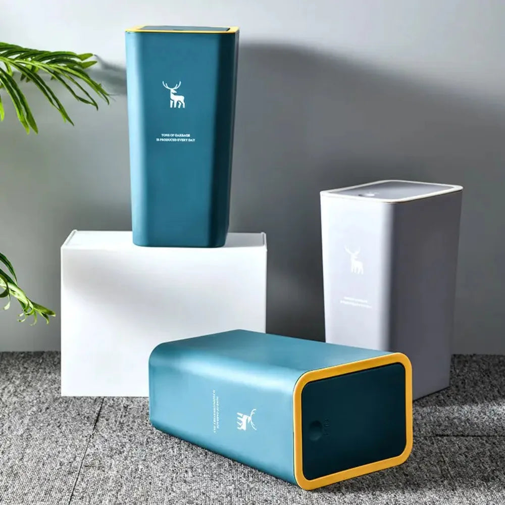 15/10L Bathroom Kitchen Trash Can with Lid Press-type Waste Bins Living Room Toilet Nordic Rectangular Garbage Bin Wastebaskets Lootquake LLC
