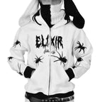 Men's Oversized Zip Hoodie Spider Print Hoodie Y2K Hip Hop Street Style Fashion Punk Sports Jacket Pullover Jacket Apparel Pi-Mart