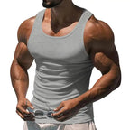 American Vest, Summer Europe And The United States Men Stretch Sports Gym Training, Tight Hurdle Sleeveless Top Solid Color Vest