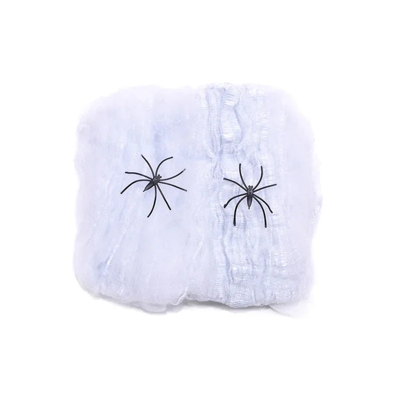 Halloween Decorations Artificial Spider Web Stretchy Cobweb Scary Party Halloween Decoration for Bar Haunted House Scene Props Lootquake LLC