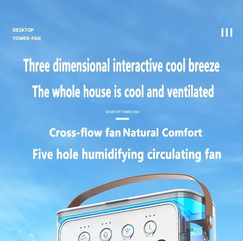 3 In 1 Fan AIr Conditioner Household Small Air Cooler LED Night Light Portable Humidifier Air Adjustment Fan Office Home Fan New Lootquake LLC