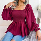 Loose Fit Chiffon Blouse - Elegant Polyester Top | Femstylo - SJB-DIAMOND ELITES