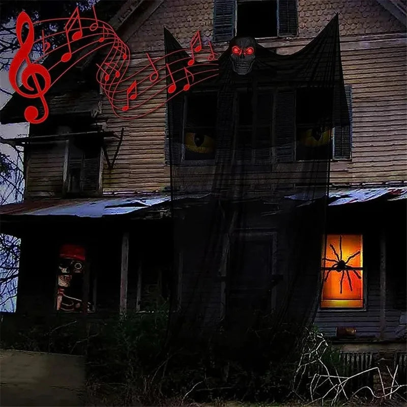 Halloween Hanging Skull Ghost Haunted House Decoration With LED Sound Ghost Ornament Indoor Outdoor Bar Halloween Party Decor Lootquake LLC