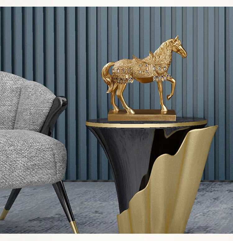 Resin Horse Sculpture, Animal Statue, European Style, Souvenir Gift, Living Room, Office, Study, Desktop Decoration, Gifts