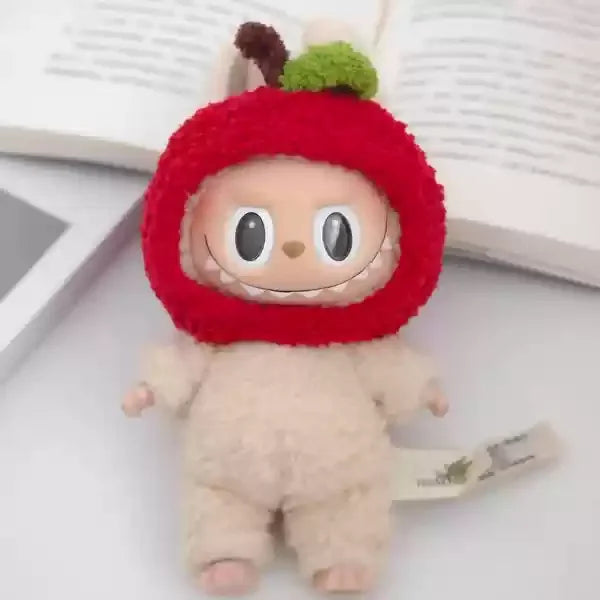Labubu doll pendant, rubber doll clothes, rabubu v2v1 sitting party head cover hat heartbeat macaron 17cm 15CM Lootquake LLC