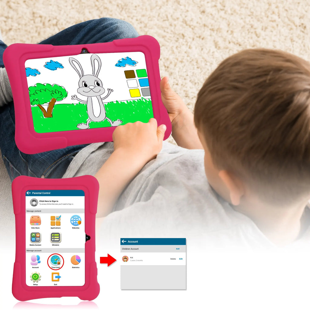 PRITOM 7 Inch Kids Tablet Quad Core Android 10 32GB WiFi Bluetooth Educational Software Installed Lootquake LLC