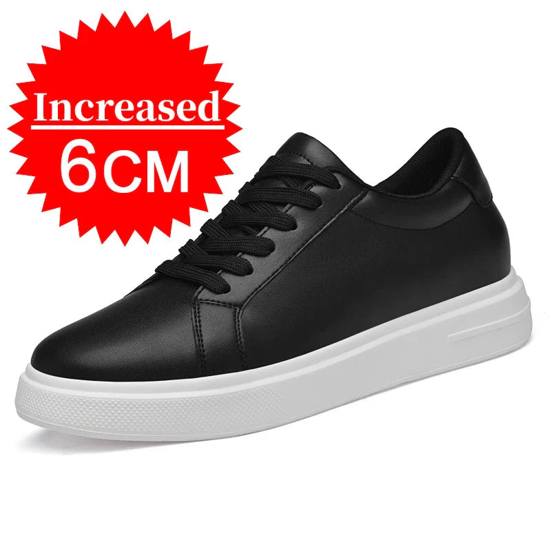 New Summer Men's Sneakers Elevator Shoes Heightening Height Increase Insole 7-8CM High Heels Shoes Leather Sport Shoes Men Shoes Lootquake LLC