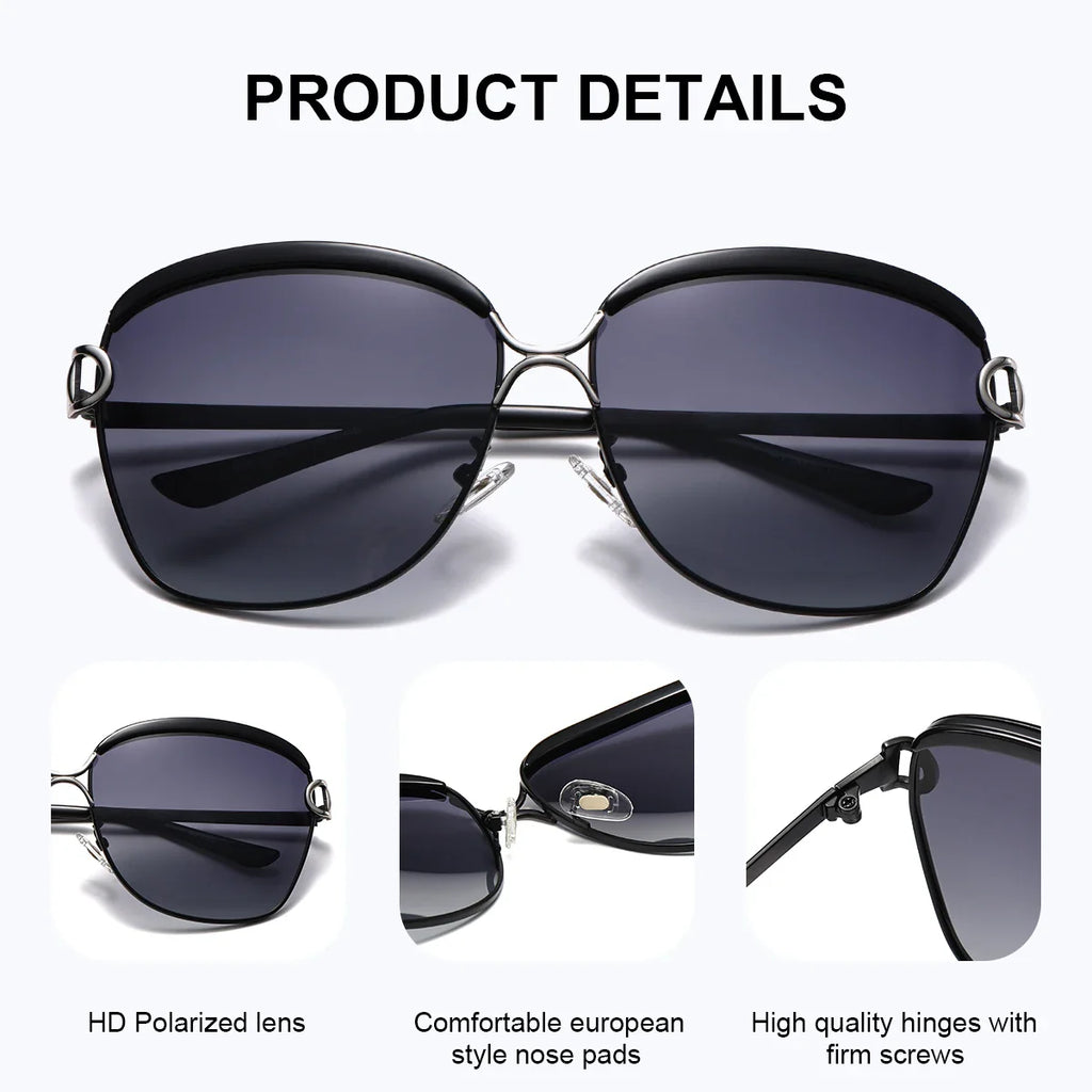 BARCUR Sunglasses Women’s Fashion Polarized Metal Frame Sunglasses UV400 Protection Multi-Color Options Trendy Square Sunglasses with Exquisite White Gift Box for Summer Parties Travel & Outdoor Events Stevvex