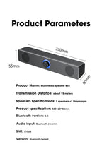 Salange Bluetooth Speaker USB Wired 3.5mm Port Sound Bar for PC Game Console Smartphone Laptop Tablet Black Desk Set Long Lootquake LLC