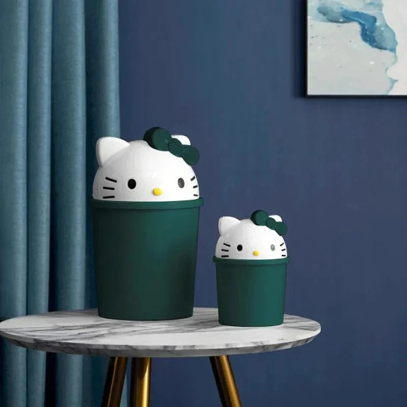 New Sanrio Hello Kitty Dustbin Trash Can Rubbish Bin Garbage Binsanrio Kawaii Trash Can Living Room Bedroom Toilet Paper Basket