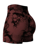 2024 Summer New 16 Color Sexy Tie Dye Shorts Woman Fitness Seamless Butt Lifting Shorts One Pieces Activewear Running Outdoors