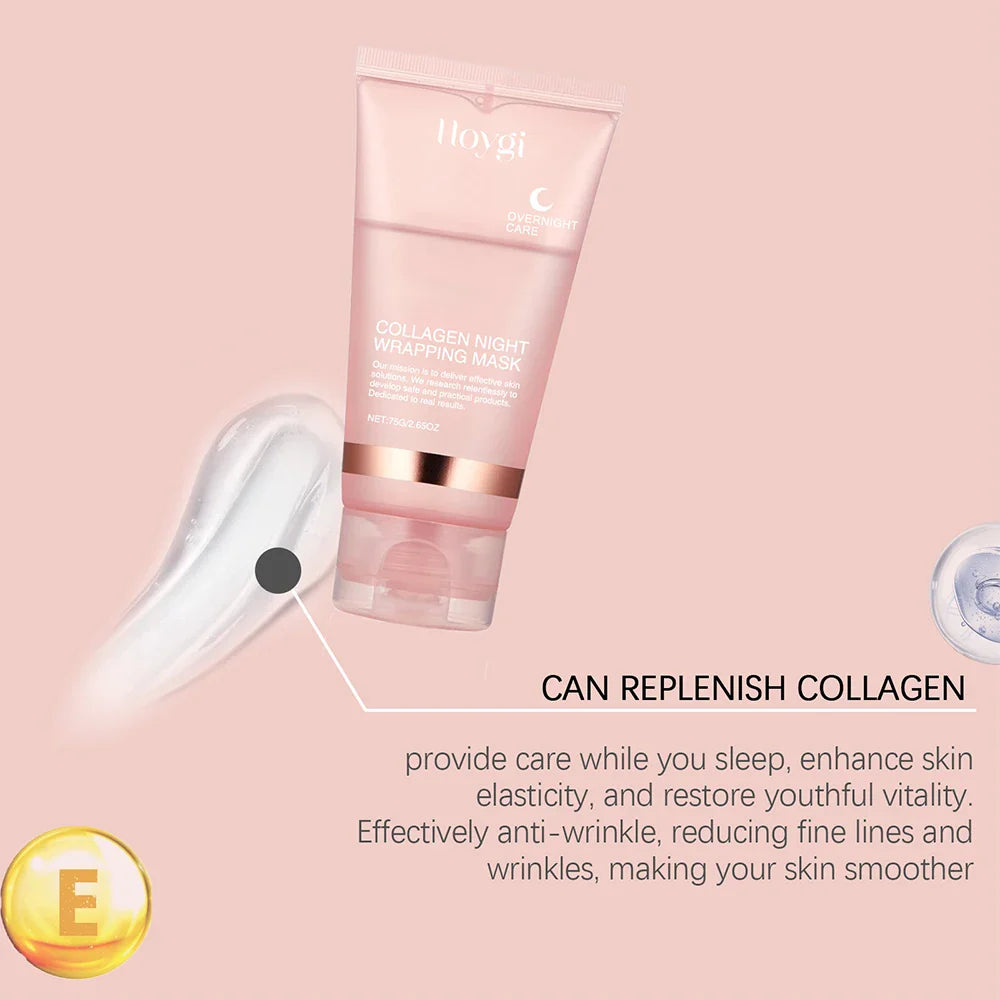 Collagen Overnight Wrapping Mask Elasticity & Hydration Hydrolyzed Collagen Peel Off Mask Smooth & Tight Skin Korean Skin Care Lootquake LLC