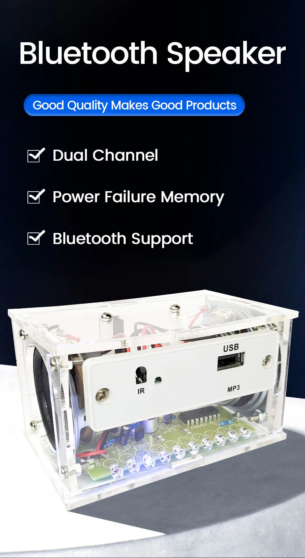 DIY Bluetooth Speaker Kit Electronics DIY Soldering Project Practice Solder Assembly DIY Electronic Kit Component 2*3W Speakers Lootquake LLC