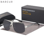 BARCUR Polarized Sunglasses for Men – Trendy UV400 Gradient Lens Oval Comfortable Frame Sports Driving Hiking Fishing Outdoor Fashion Eyewear with Durable Stainless Steel Frame – Casual Apparel Accessory Gift for Him Stevvex