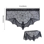 Halloween Decoration Lace Spider Web Skeleton Skull Tablecloth Black Fireplace Mantel Scarf Event Party Decoration Supplies Lootquake LLC