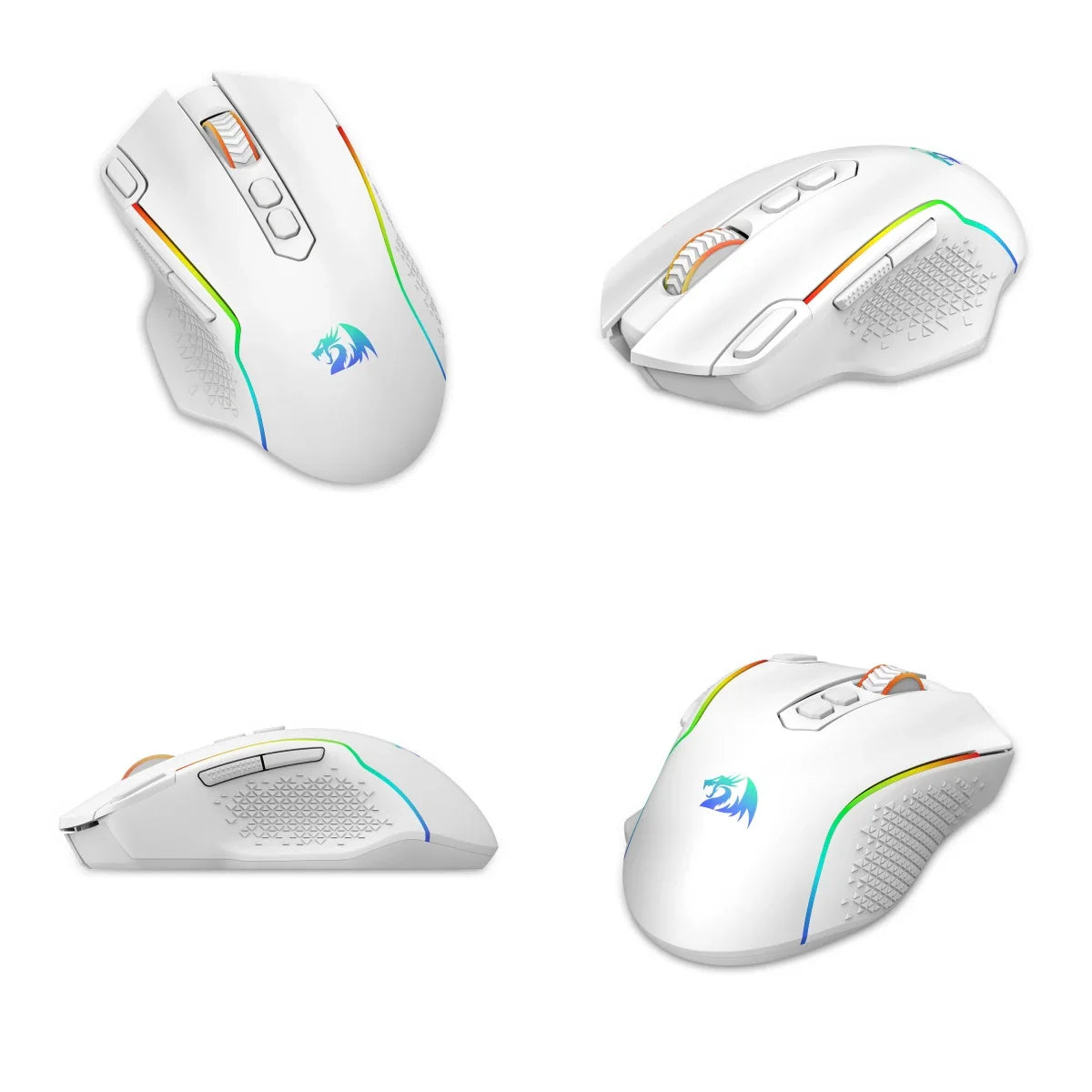 Redragon M810 Pro Wireless Gaming Mouse, 10000 DPI Wired Gamer Mouse w/ Rapid Fire Key, 8 Macro Buttons, Black/White Mouse Lootquake LLC