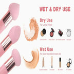 3Pcs Makeup Sponge Beauty Foundation Blending Sponge Makeup Sponge Wedge Foundation Sponges With Handle Cosmetic Blender Profess Lootquake LLC