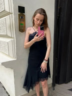 Women’s Asymmetrical Sling Dress - V-Neck Party Wear Spring 2025