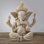 Sandstone Ganesha Buddha Elephant Statue Sculpture Handmade Elephant Figurine Home Decoration Accessories Lootquake LLC