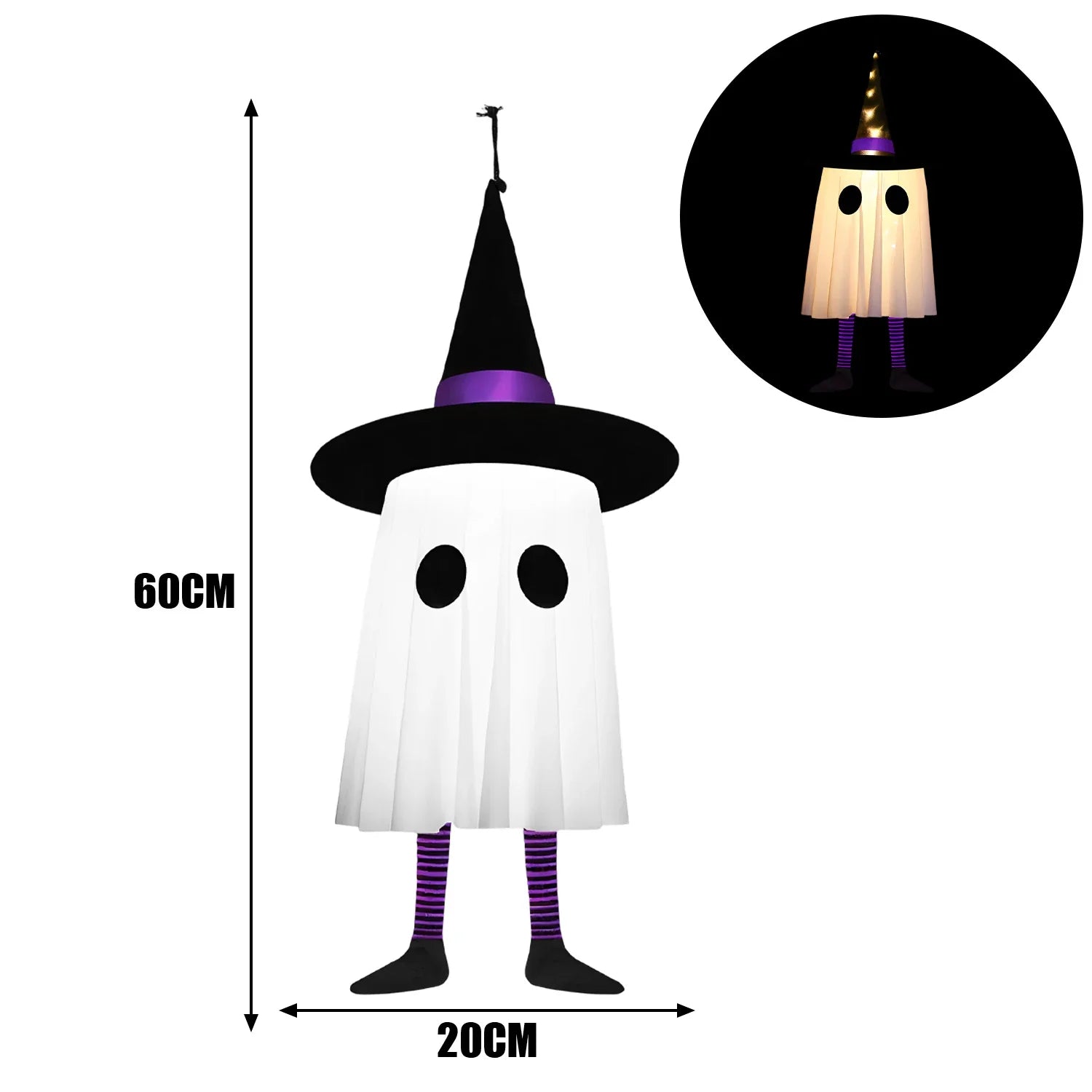 Halloween Hanging Witch Lamp Wizard Hat Night Light Ghost Festival Decor Scary Outdoor Indoor Horror Halloween Party Decoration Lootquake LLC