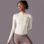 Women's Full Zip Yoga Top With Thumbholes - SJB-DIAMOND ELITES