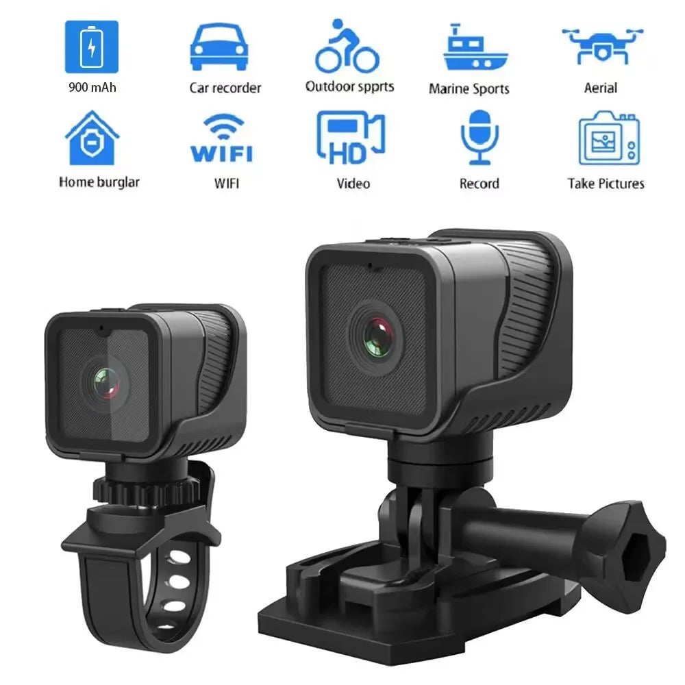 1080P HD Portable Sports Mini Camera with Hotspot WiFi Waterproof Camera, Motorcycle and Bike Driving Recorder Lootquake LLC
