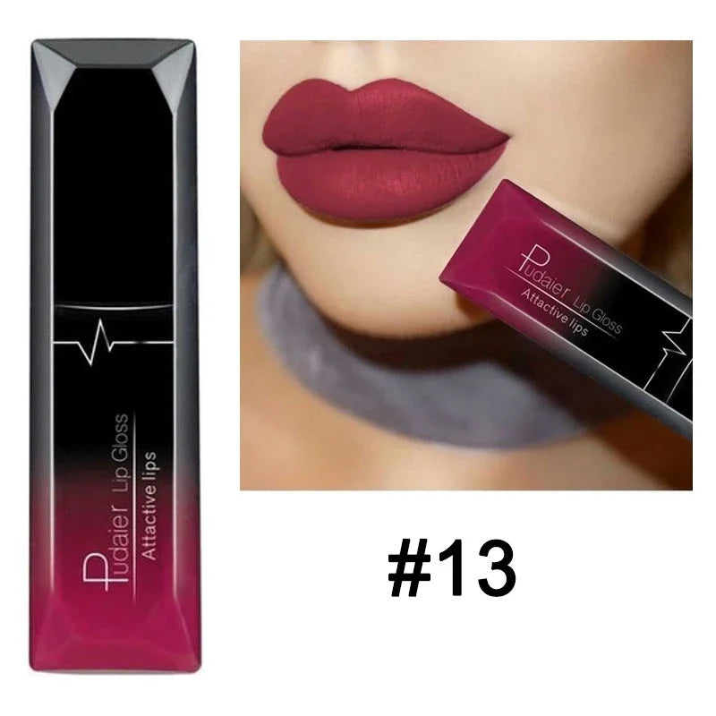 Waterproof Nude Matte Velvet Glossy Lip Gloss Lipstick Lip Balm Sexy Red Lip Tint 21 Colors Women Fashion Makeup Christmas Gifts Lootquake LLC