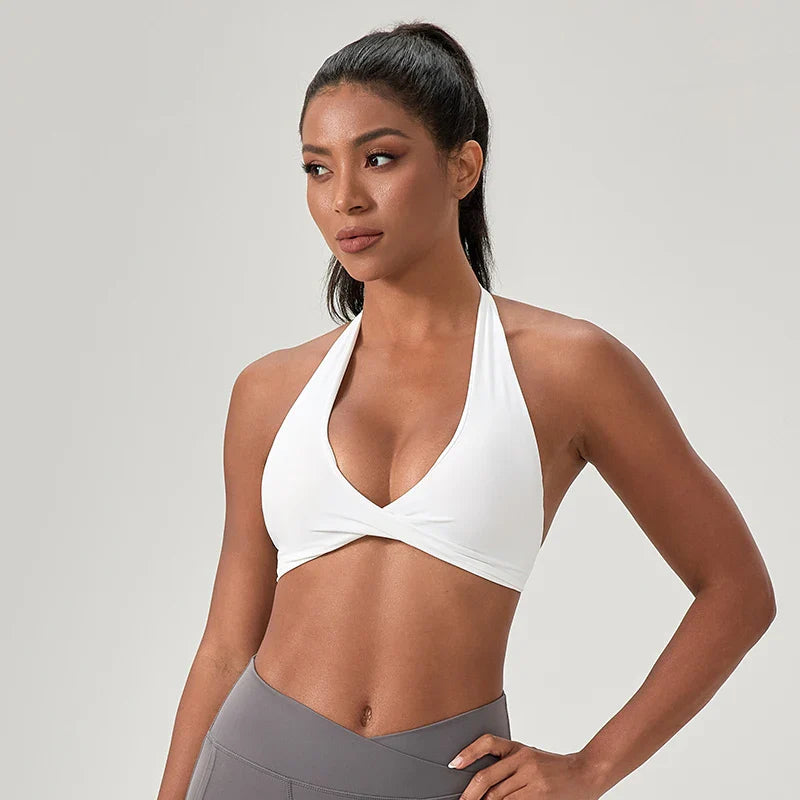 FlexiFit Halter: Stylish Yoga Gym Bra for Women THRIXINE