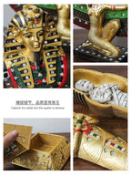 Egyptian Sphinx Resin Statue - Pharaoh Lion Body Human Face Sculpture, Hand-Painted Pyramid Guardian Isis Goddess Inspired Craft