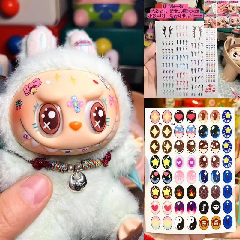 17cm Labubu V1v2 Custom Gorgeous And Exquisite Eye Stickers Eyelash Stickers Vinyl Dolls Makeup Diy Tools Accessories Lootquake LLC