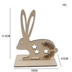 1pc Easter Wooden Egg Ornament Hollowed Rabbit Crafts For Easter Home Table Decorations Kids Handmade DIY Painting Gifts Supply Lootquake LLC