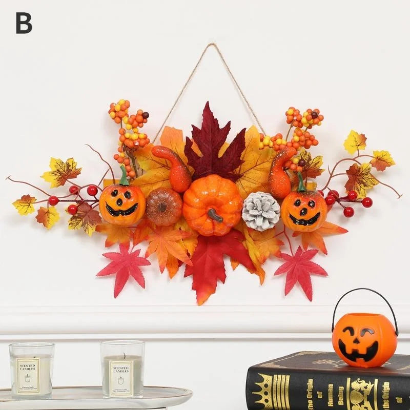 Halloween Decoration Maple Leaf Pumpkin Decorative Pendant Harvest Festival Wall Hanging Props Autumn Fall Decor Lootquake LLC