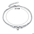 Silver color Stars Anklet Double Layer plated Charms Ankle Bracelet Jewellery Anklets For Women Foot Jewelry Love 2023 new hot Lootquake LLC