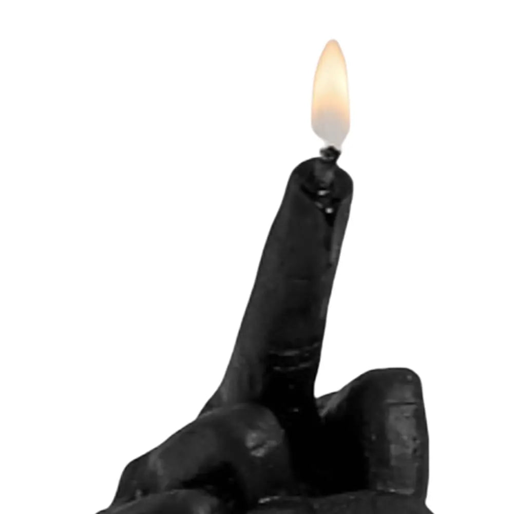 Middle Finger Shaped Model Scented Candle Funny Candle Statues Desk Decoration Hand Gesture Candle for Home Bedroom Supplies