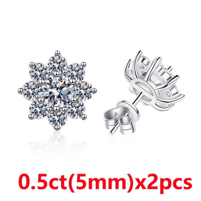 COSFIX Moissanite Necklace For Women 1 CT D Color VVS1 Excellent Cut Round Diamond Sunflower Pendant Necklace 925 Silver Jewelry Lootquake LLC