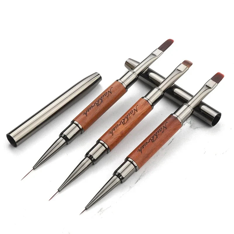 New Dual-ended Nail Brush Acrylic Nail Art Brushes Professional UV Gel Nail Polish Liner Flower Painting Drawing Manicure Tools Lootquake LLC