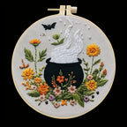 Halloween-themed pattern hand-embroidery DIY set material package, the set includes needles, threads, embroidery strips, and an Lootquake LLC