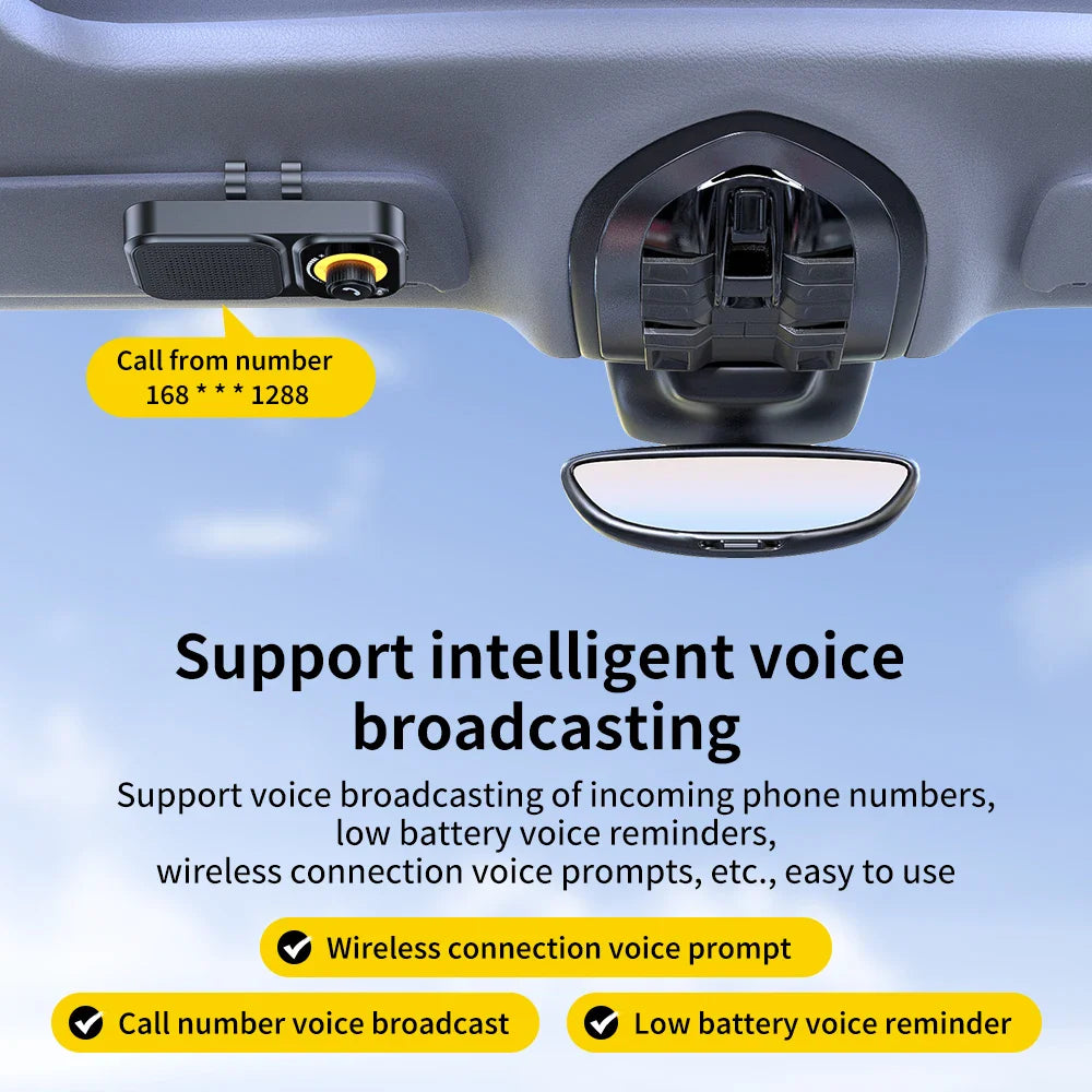 Bluetooth 5.4 Speaker Handsfree Car Kit Sun Visor Clip Wireless Audio Receiver Speakerphone Wireless Stereo MP3 Music Player Lootquake LLC