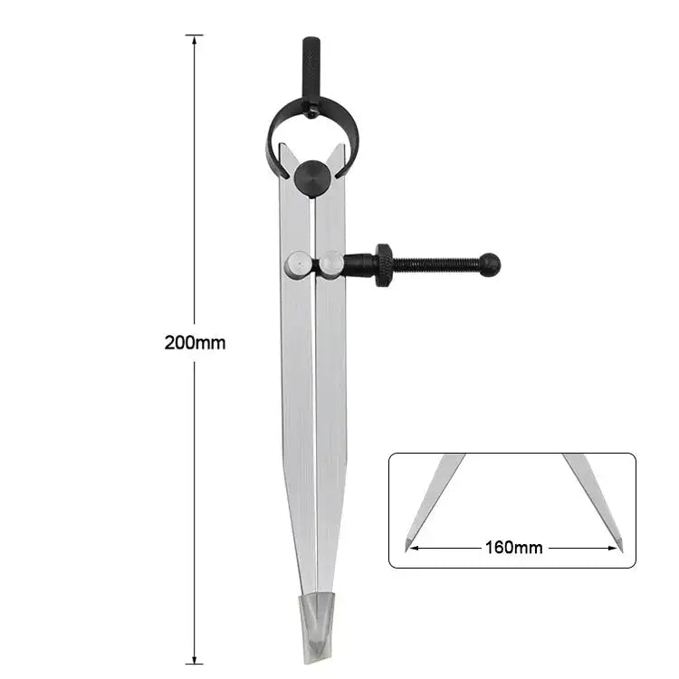 Adjustable Leather Compass Lockable Carbon Steel Divider Wing Creaser DIY Leathercraft Rotating Line Scribing Gauge Caliper Tool