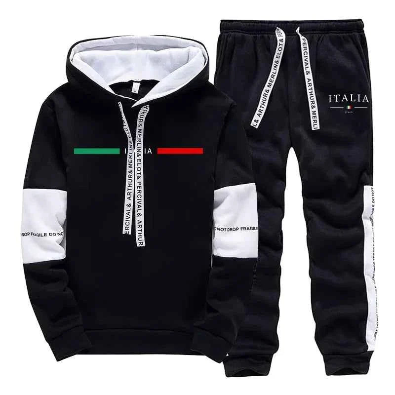 Men's Casual Print Tracksuit Hoodie 2026 THRIXINE