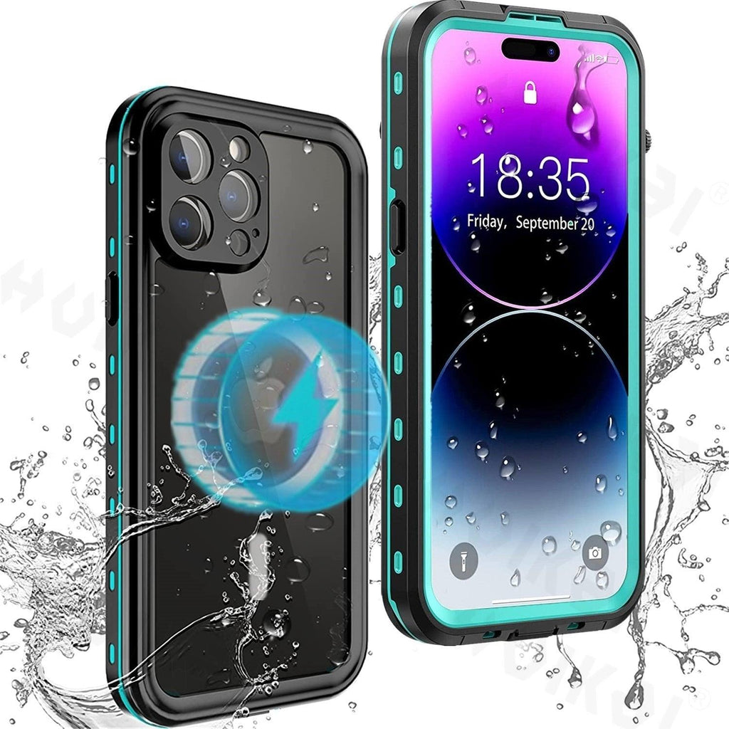 Waterproof Case For iPhone 14 Pro Max 14 Pro iPhone 13 Pro Max Protector Full Body Protective Dustproof Magnetic Phone Case Waterproof 360 Degree All-Round Protection with Built-in Screen Protector Outdoor Transparent  Shockproof Case Stevvex