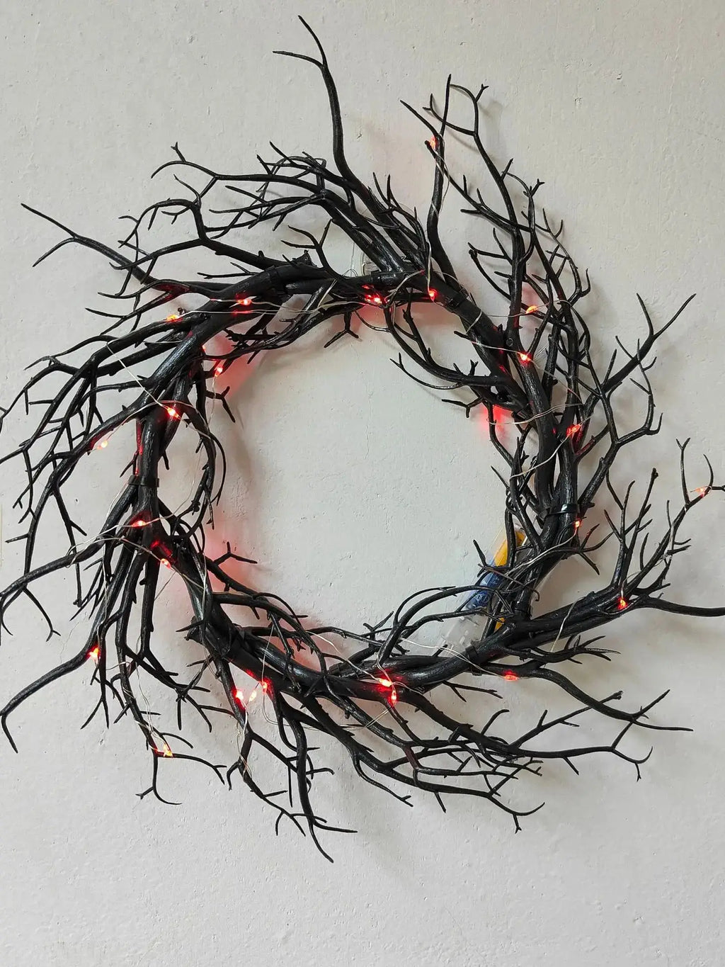 Halloween Wreath Black Branch Garland with LED Light Horror Party Haunted Festival Branch Wreath Hanging Room Halloween Decor Lootquake LLC