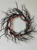 Halloween Wreath Black Branch Garland with LED Light Horror Party Haunted Festival Branch Wreath Hanging Room Halloween Decor Lootquake LLC