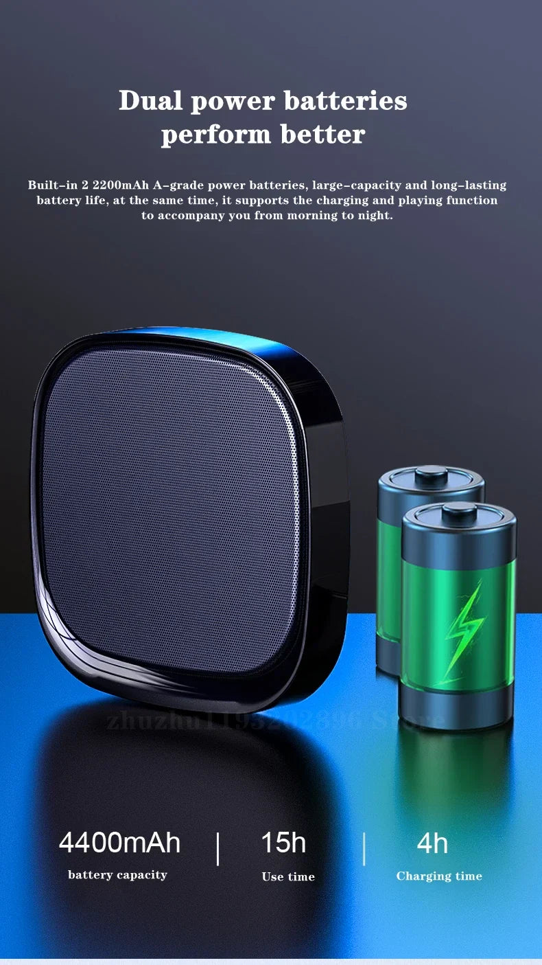 Shop Wall-mounted Bluetooth Speaker TWS Interconnection Built-in 4400 MAh Battery Boom Box Wireless 3D Surround Stereo Subwoofer Lootquake LLC