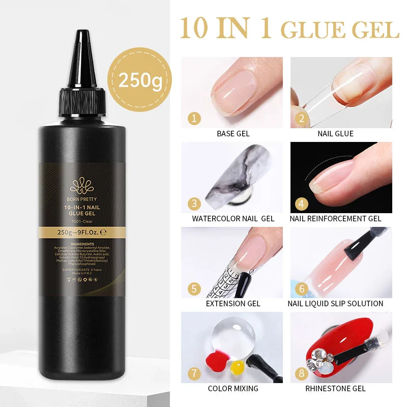 BORN PRETTY 250g Milky White Jelly Nude Gel Nail Polish Refilled Package Translucent Clear Color Semi Permanent Soak Off UV Gel Lootquake LLC